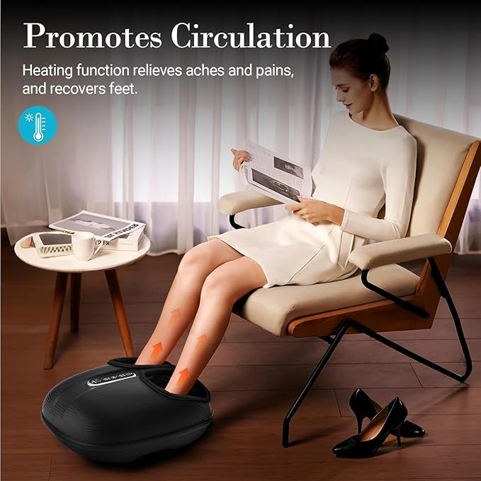 Foot Massager with Heat, Shiatsu Feet Massager with Wireless Remote Control for Neuropathy, Plantar Fasciitis, FSA Eligible, Deep Kneading Foot Massager, Gifts for Women Men Mom Her, Size 13