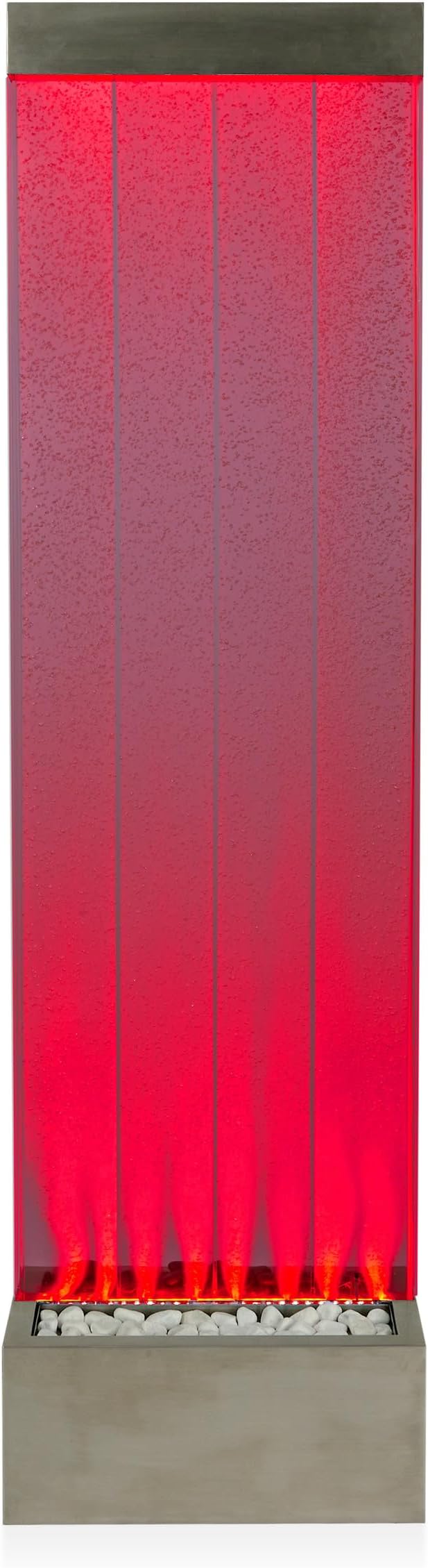 Alpine Corporation MLT134SL Indoor Floor Bubble Wall Water Fountain with Color-Changing LED Lights and Remote, 72", Silver - Bloomnest