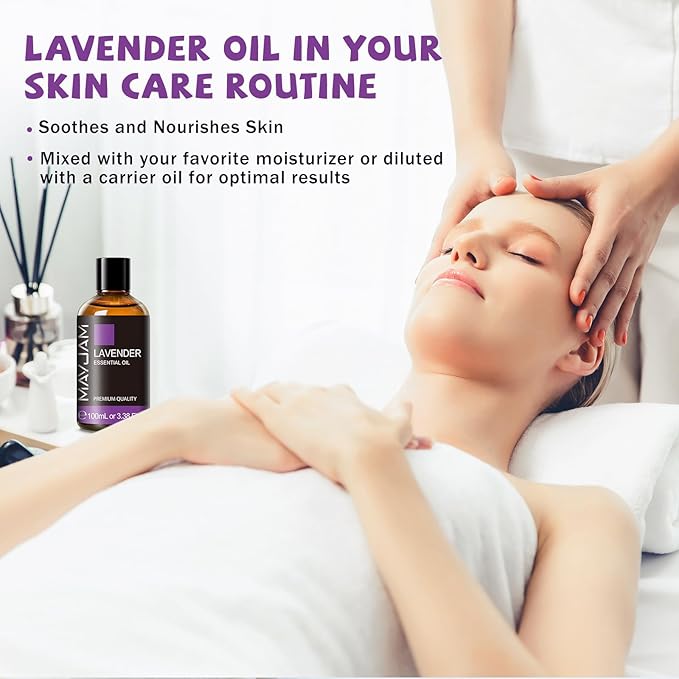 MAYJAM Lavender Essential Oil for Diffusers - Huge 3.38 Fl Oz - Lavender Oil Essential Oil for Skin Care, Hair Care, Massage, Aromatherapy, Soap and Candle Making - Bloomnest