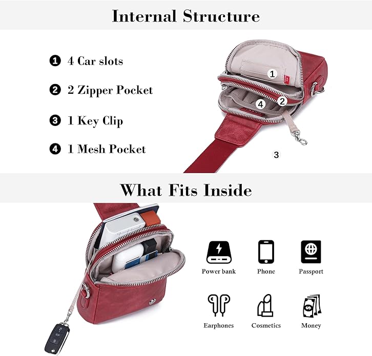 INICAT Small Sling Bag for Women Everyday & Travel Crossbody Bags Lightweight Cross Body Purses Vegan Leather - Bloomnest