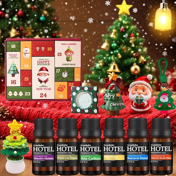 Essential Oils Set-Hotel Collection Diffuser Oil Gift Set,Premium Essential Oil for Diffusers, Home Care, Fragrance, Humidifiers (Advent Calendar-Hotel Fragrance Gift Box Set) - Bloomnest