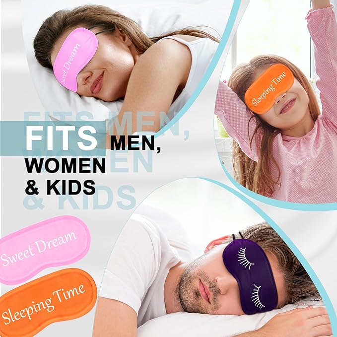Eurzom 20 Pieces Funny Eye Sleeping Mask Bulk with Adjustable Strap Blackout Eye Sleep Mask for Night Blindfold Cover for Women Men(Bright Colors) - Bloomnest