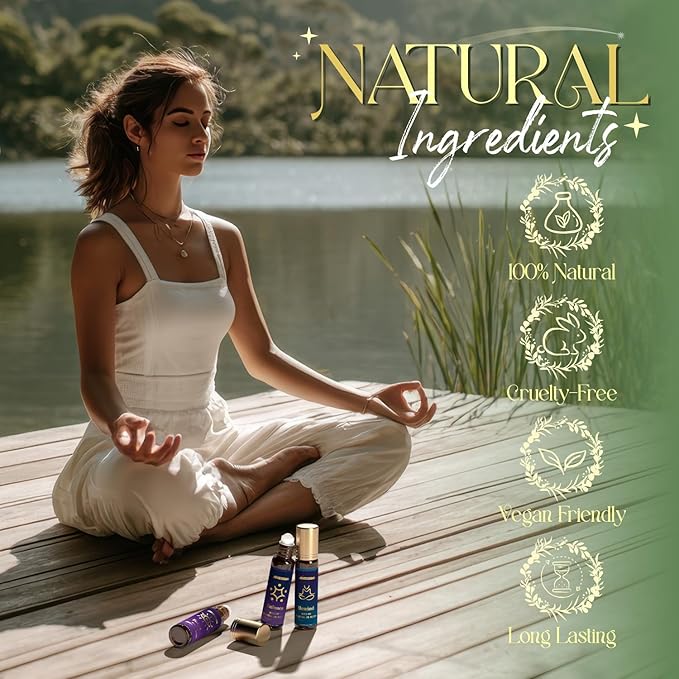 ARVIDSSON Essential Oils Roll On Set, Natural Self Care Essential Oil Blends Gift for Women - Sweet Dream, Unwind, Breahte, Balance, Focus, Happy, Aromatherapy Oil Roller for Body, Massage ARVIDSSON