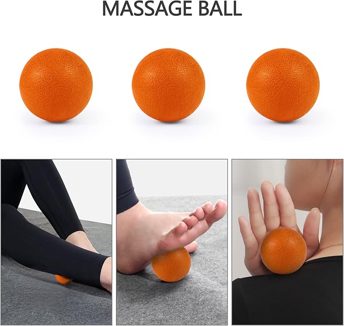 5 in 1 Foam Roller Set for Deep Tissue Muscle Massage, Trigger Point Fitness Exercise Roller, Massage Ball, Stretching Strap, Whole Body (Orange) - Bloomnest