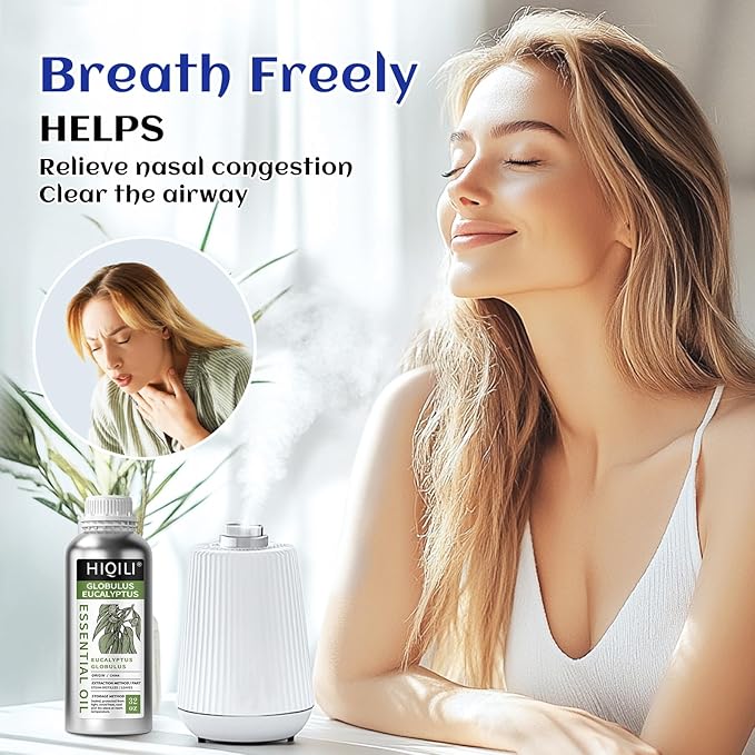HIQILI Eucalyptus Essential Oil for Spray, Diffuser & Skin, 100% Pure Undiluted - 32 Fl Oz - Bloomnest