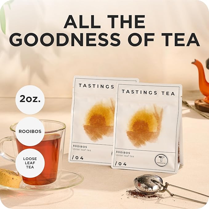 Tastings Tea Rooibos - 4oz Loose Leaf | South African Herbal Flavour| Caffeine Free - Bloomnest