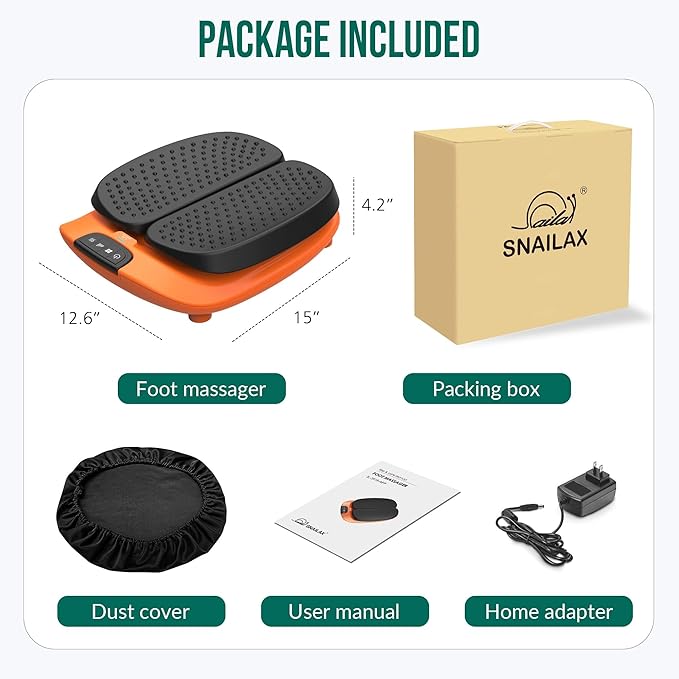 Snailax Vibration Foot Massager with Heat, App Control, Adjustable Vibration Electric Foot Massager Machine for Circulation, Plantar Fasciitis, Pain, Remote Control - Bloomnest