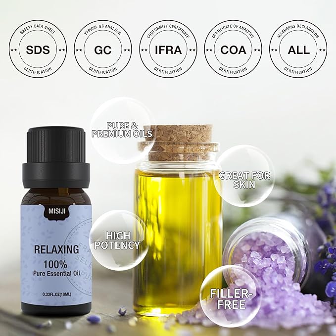 Well-Being Essential Oils Set-Essential Oils for Diffuser for Home,Essential Oils Diffuser Scents for Skin,Aromatherapy,Laundry,Candle&Soap Making,Humidifiers 6 X 10ML - Bloomnest