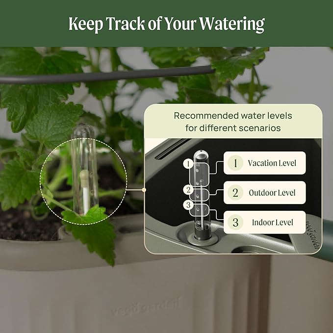 Vego garden Mini Planter Indoor Pots with Trellis Self-Watering Herb Countertop Planter for Climbing Vegetables Flowers Mint Plants Cage- Fog Gray - Bloomnest