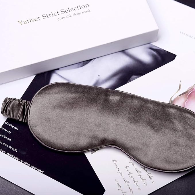 Silk Sleep Mask Light Blocking Luxury 100% Mulberry 19mm Silk Eye Mask Eye Cover Blindfold Ultra Soft Light & Comfy Anti Aging Skin Care with Travel Bag Gift Package - Bloomnest