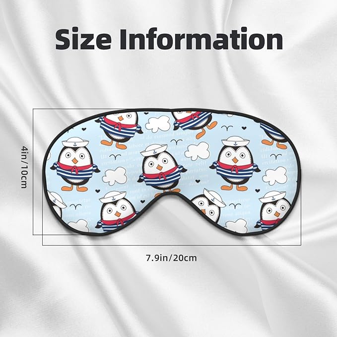 Sleep Eye Mask Little Sailor Penguin Sleep Mask for Women Men Comfortable Eye Mask with Adjustable Strap Soft Eye Cover Blindfold for Travel Yoga Nap Shift Work - Bloomnest