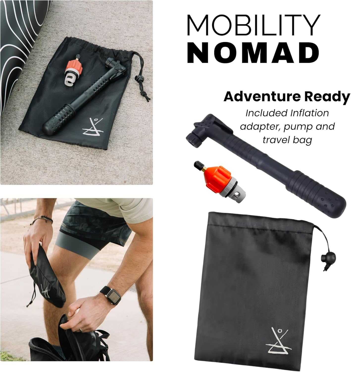 Inflatable Foam Roller – Travel Muscle Recovery Tool, Deep Tissue Massage, Physical Therapy, Hiking & Gym – Adjustable Firmness – Includes Pump, Bag & Adapters