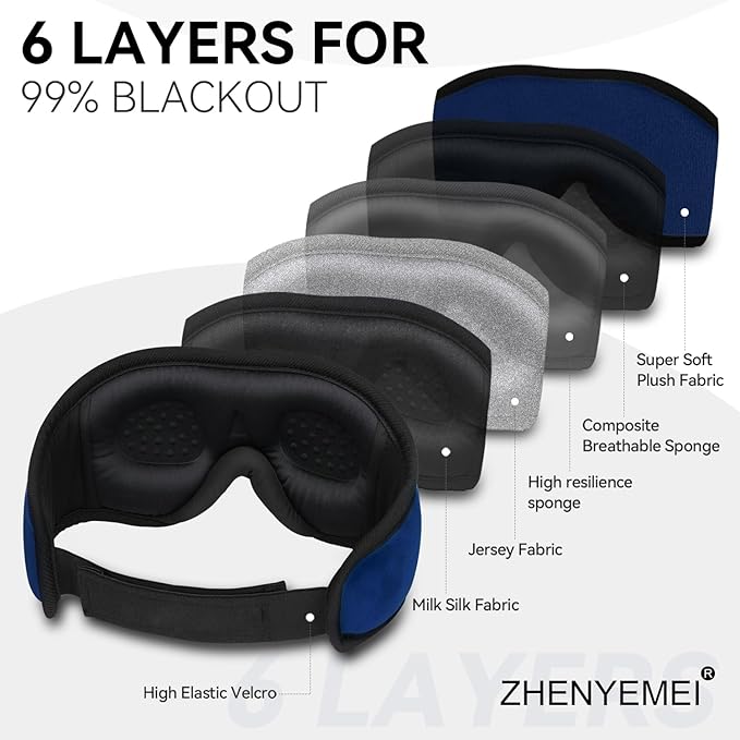 Sleep Mask with Headphones Bluetooth 5.4 Wireless, Sleep Headphone with Microphone Built-in HD Speakers Music, Eye Mask for Sleeping Travel Meditation for Men Women Girl Cool Gadgets - Bloomnest