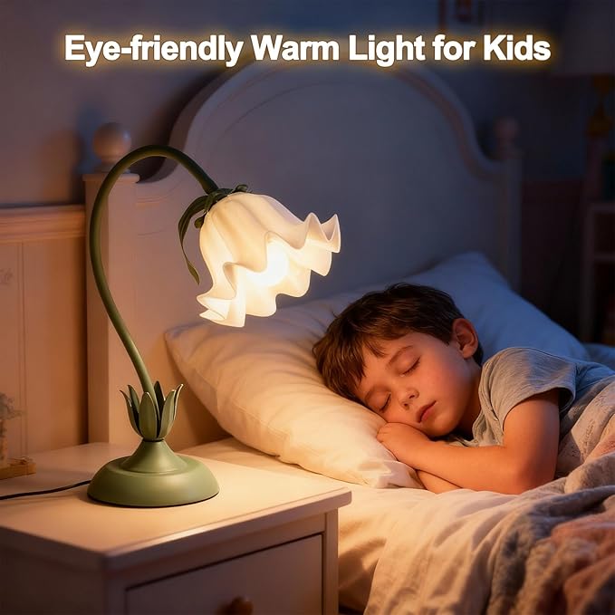 Flower Lamp LED Reading Light - Flower Table Lamp 3 Color Modes, Vintage Desk Lamp with E26 Bulb, Bedside Lamps for Bedroom, Living Room, Home Decor - Bloomnest
