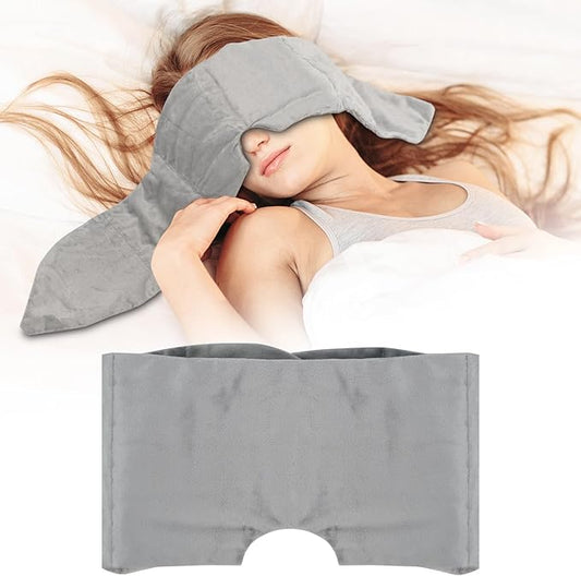 Weighted Eye Mask for Sleeping Washable Blackout Gravity Sleep Masks Soft Gentle Pressure Blindfold Night Eye Covers for Side Sleeper Meditation Women Men Travel Essentials - Bloomnest