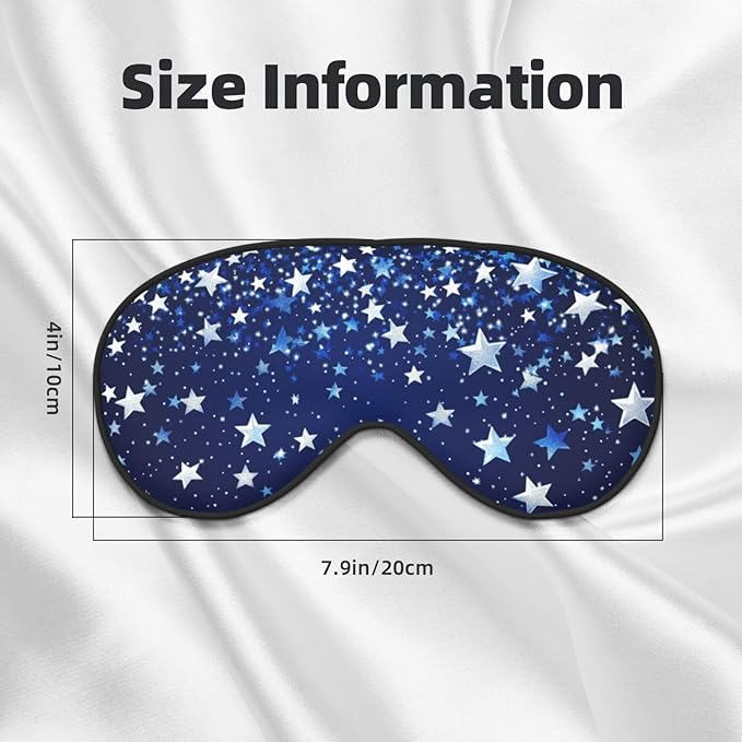 Sleep Eye Mask Blue Beautiful Shining Star Sleep Mask for Women Men Comfortable Eye Mask with Adjustable Strap Soft Eye Cover Blindfold for Travel Yoga Nap Shift Work - Bloomnest