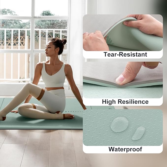 UMINEUX Yoga Mat Extra Thick 1/3'' & 2/5" Non Slip Yoga Mats for Women Eco Friendly TPE Fitness Exercise Mat with Carrying Sling & Storage Bag - Bloomnest