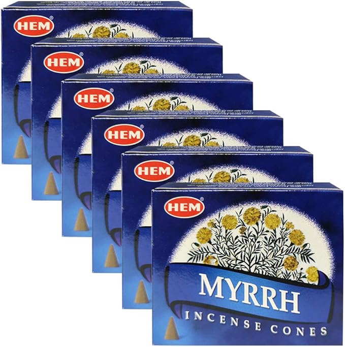 TRUMIRI Incense Cone Holder Bundle with Hem Incense Cones - Pack of 6 (Approx 60 Cones) TRUMIRI