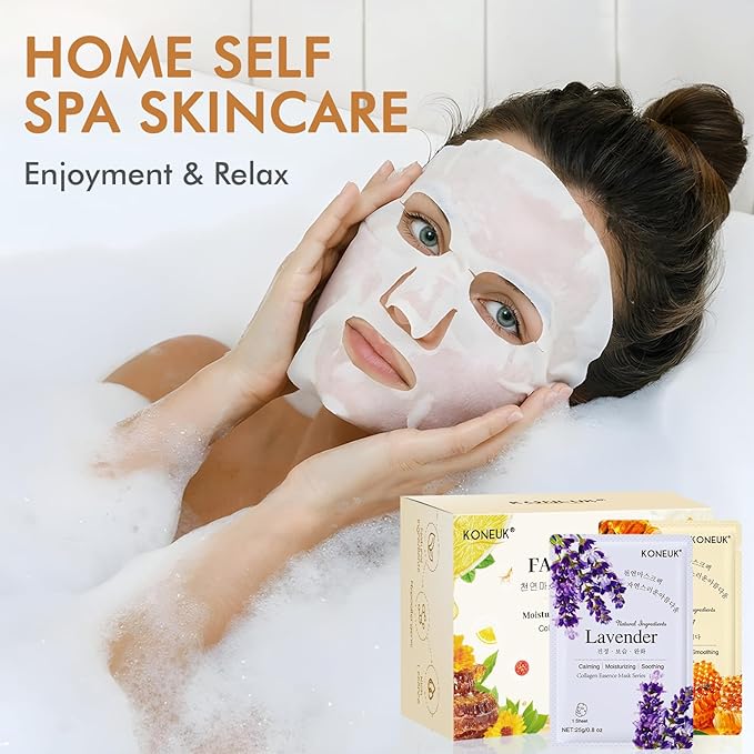 60 Pack Collagen Essence Face Masks Skincare for Women, Hydrating Sheet Face Masks Suitable for Dry and Sensitive Skin, Bulk Facial Masks for Women Skin Care, Face Mask Gifts Set for Spa Party - Bloomnest