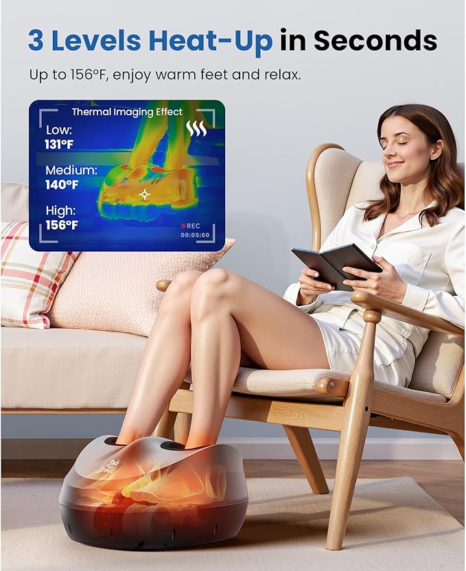 BOB AND BRAD Foot Massager Machine with Heat and Remote-FSA & HSA Eligible, Electric Shiatsu Deep Kneading Foot Massager with 4 Level, Relieve for Plantar Fasciitis and Neuropathy Pain