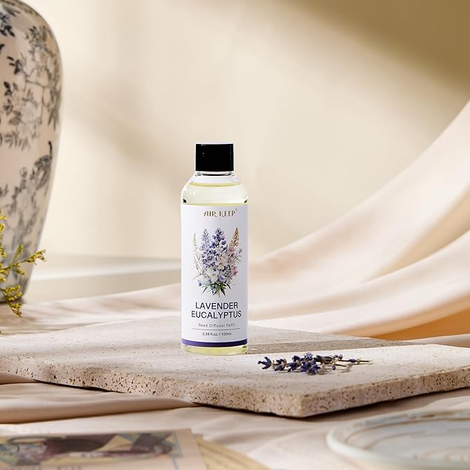 Airkeep Reed Diffuser Oil Refill/Lavender Eucalyptus/3.38oz（100ml/1 Pack/Scented Oil Refill for Diffuser Home Fragrance for Bedroom, Bathroom Office Home Decor - Bloomnest