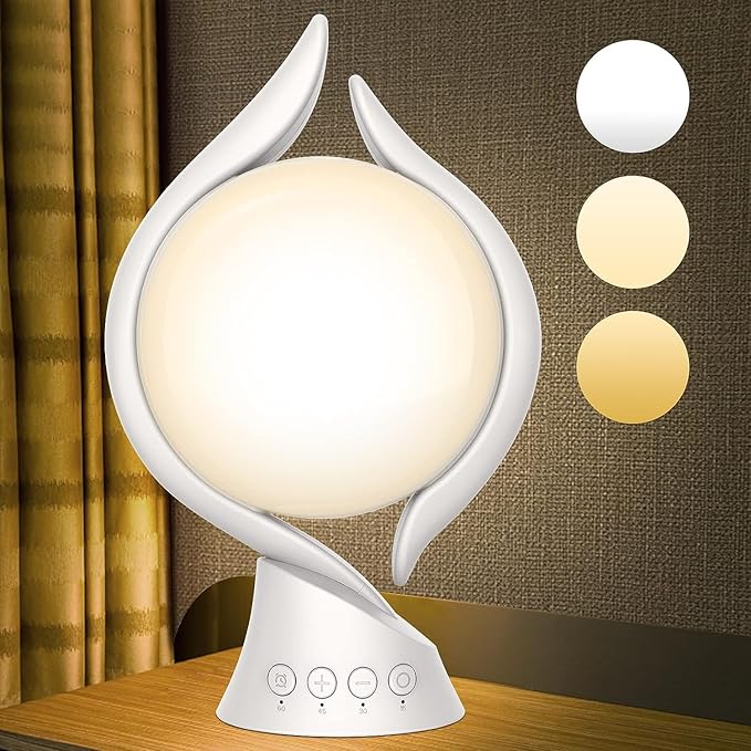 Voraiya Light Therapy Lamp 10000 Lux, UV-Free Therapy Light with 5 Brightness, 3 Color Temperature, 4 Timer, Memory Function, Full Spectrum, Bright Seasonal Sun Light Lamp for Bedroom, Office - Bloomnest