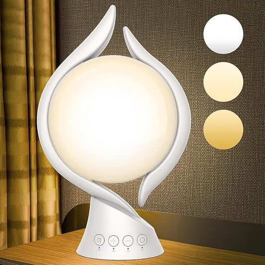 Voraiya Light Therapy Lamp 10000 Lux, UV-Free Therapy Light with 5 Brightness, 3 Color Temperature, 4 Timer, Memory Function, Full Spectrum, Bright Seasonal Sun Light Lamp for Bedroom, Office - Bloomnest