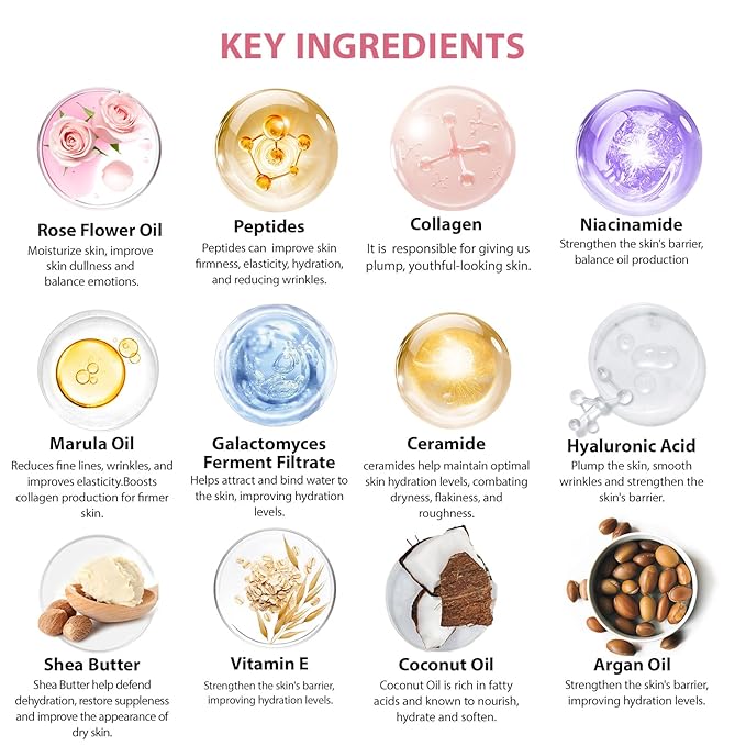 Rose 23 Pcs Facial Skin Care Set, Luxury Bath and Body Gifts for Women, Spa & Self-Care Gifts, Sheet Mask, Eye Mask, Gua Sha, Cream, Face Oil, Birthday, Christmas, Valentines, Mother Day, Girlfriend