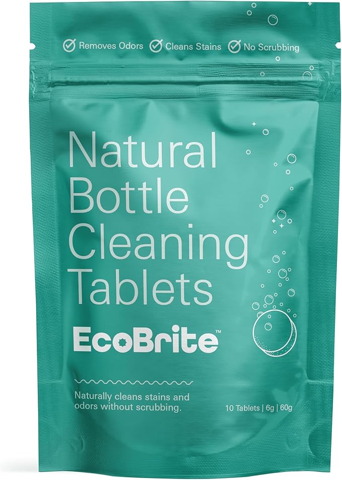 Owala EcoBrite All Natural, Powerful Cleaning Tablets, Cleans Stainless Steel, Tumbler, Insulated, Reusable, and Plastic Water Bottles, Chlorine and Phosphate Free (Pack of 10) Owala