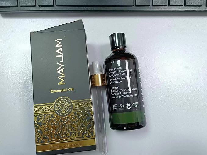 Oregano Essential Oil, MAYJAM Pure Essential Oils for Diffusers, 3.38FL.OZ/100ML Large Volume Oregano Oil with Premium Glass Dropper - Bloomnest