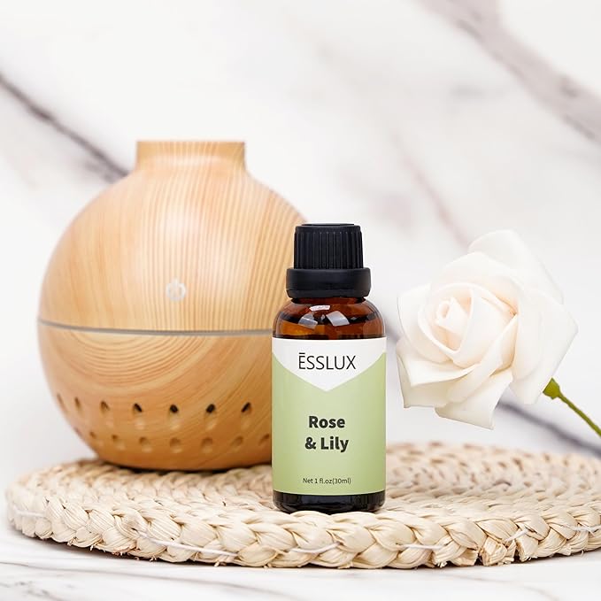 Rose & Lily Fragrance Oil - ESSLUX Essential Oils for Diffuser, Candle Soap Making Scents, Aromatherapy Scented Massage, Perfume for Humidifier Home Fragrance, 1 fl oz - Bloomnest