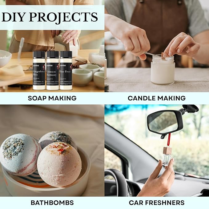 Christmas Fragrance Oil Set – Winter Essential Oils for Diffusers & Candle Making – Pine Frost, Gingerbread Bliss & Crimson Harmony – Holiday Gift Set – Made in USA – 3×20ml (2.03 fl oz) - Bloomnest