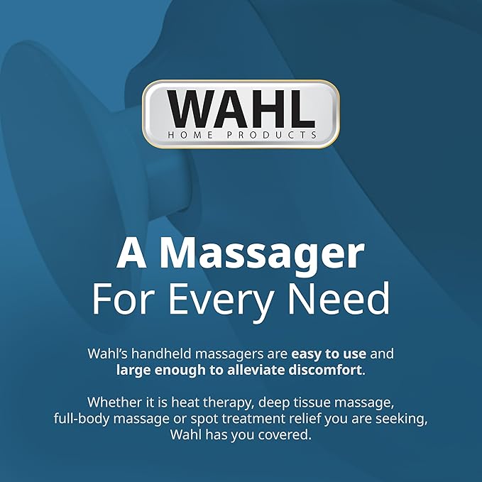 Wahl Soothing Vibration Corded Massager with 4 Attachment Heads, 2 Speed Massage Tool for Pressure & Pain Relief on The Face, Neck and Head, FSA Eligible, Model 4120-600 Wahl