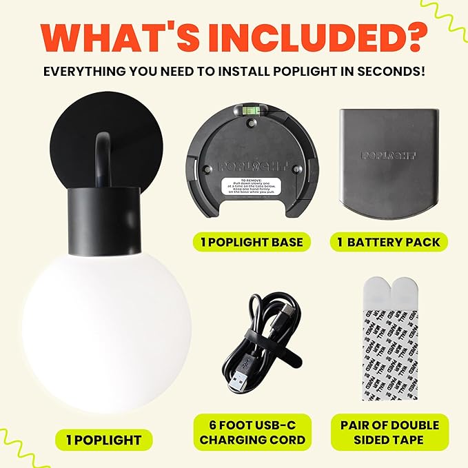 Wireless Wall Sconce (Shark Tank) Rechargeable & Dimmable LED Light w/App Control & Damage-Free Install, Moveable Modern Ambient Lighting for Elegant Home & Bedroom Decor | Matte Black - Bloomnest