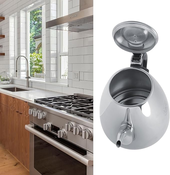 1.2l 1.5L Stovetop Teapot Stainless Steel Stove top Teapot Tea Coffee Pot Kettle Heat Resistant Handle(1.2L) - Bloomnest