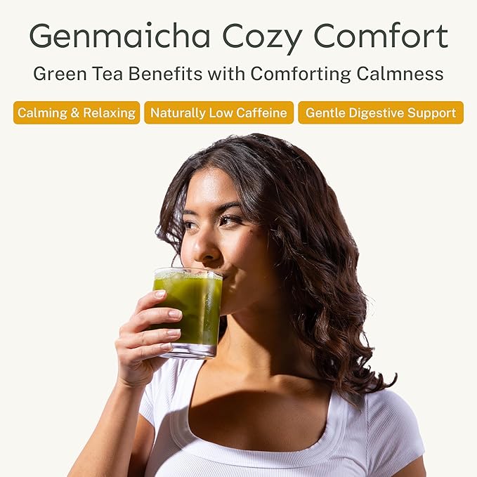 Yu Tea Organic Genmaicha Green Tea Powder, 75 Servings | Japanese Green Tea & Roasted Brown Rice | Low Caffeine & Unsweetened | Relaxation, Antioxidants & Digestion | Resealable Pouch, 2.65 oz - Bloomnest