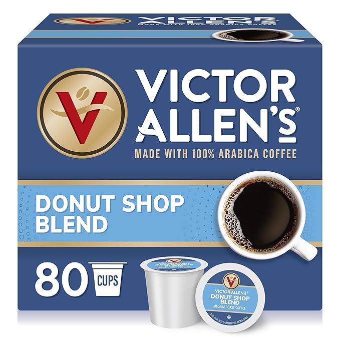 Victor Allen's Coffee Donut Shop Blend, Medium Roast, 80 Count, Single Serve Coffee Pods for Keurig K-Cup Brewers - Bloomnest