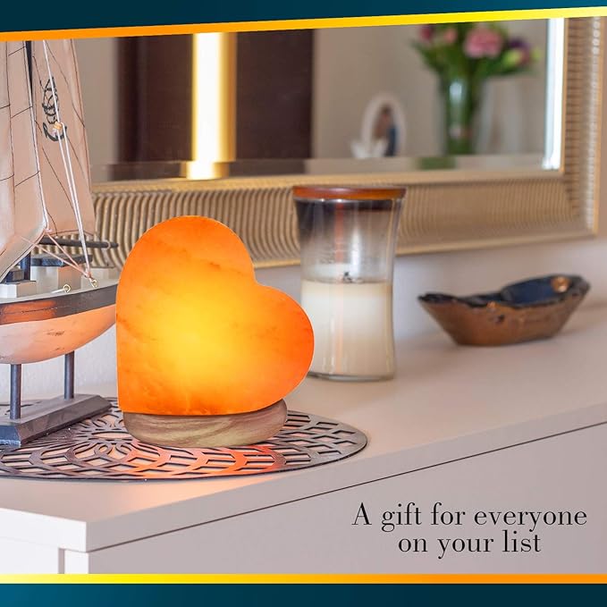 Himalayan Glow 944AC-1 Multicolor, Pink Night Light, Hand Crafted Need Wooden Base, USB Plug & Adapter, Salt Lamp Bulb, 4-5 LBS, Choice - Bloomnest