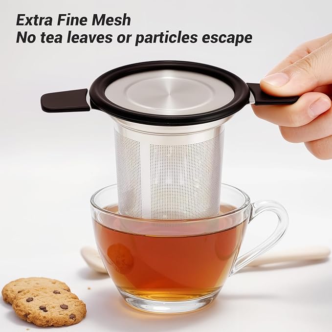 Tifanso Stainless Steel Tea Infuser Steeper Strainer for Loose Leaf Tea, Fine Mesh Reusable Diffusers Ball Bag Filter Holder with Heat Proof Handles for Teapots, Mugs, Cups - Bloomnest