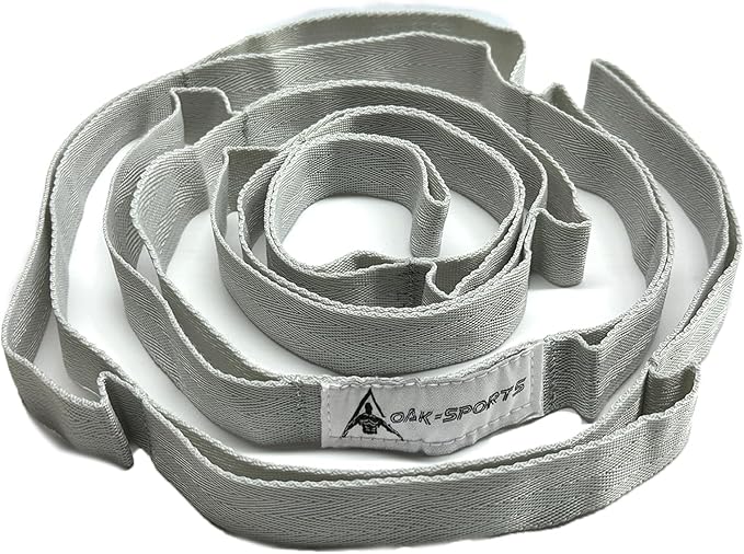 Stretching Strap Yoga Strap with Loops, Stretch Straps for Physical Therapy, Non-Elastic Exercise Strap for Pilates, Dance and Gymnastics with Workout Guide - Bloomnest