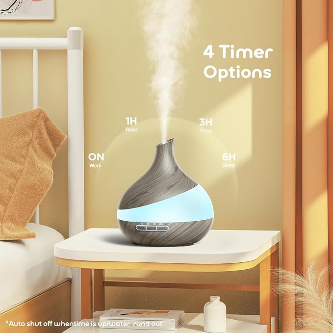 500ML Essential Oil Diffuser: Aroma Diffuser with Remote Control for Hotel Spa Yoga Room - Humidifiers for Bedroom with 14 Colors LED Night Light for Kids/Women Home Relaxation - Bloomnest