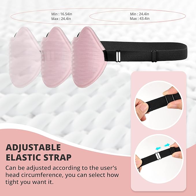 3D Kids Sleep Eye Mask: 3D Contoured Cup Sleeping Masks, Blindfold Sleep Eye Cover with Adjustable Strap, Memory Foam Lightweight Night Eyeshade for Boys Girls Teens (Pink) - Bloomnest