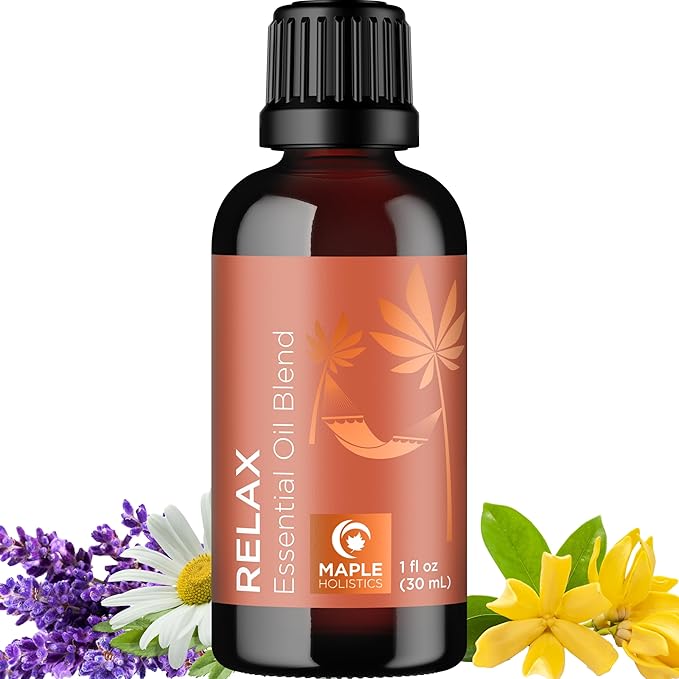 Relaxing Essential Oil Blend for Diffuser - Aromatherapy Blend of Essential Oils for Diffusers for Home and Travel Stress Support with Lavender Geranium Roman Chamomile and Ylang Ylang Diffuser Oils - Bloomnest