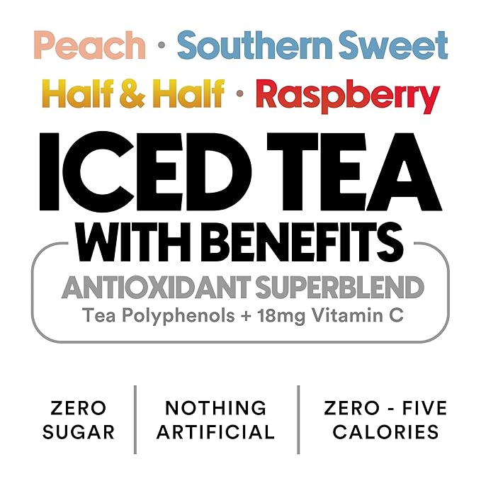 Ryl Iced Tea MVP Variety Pack – Antioxidant Superblend, No Artificial Ingredients, Zero Sugar, Zero Calorie, Low Carb, Non-GMO, Kosher, Gluten Free, Made in the USA, 12-Pack, 16 Fl Oz - Bloomnest