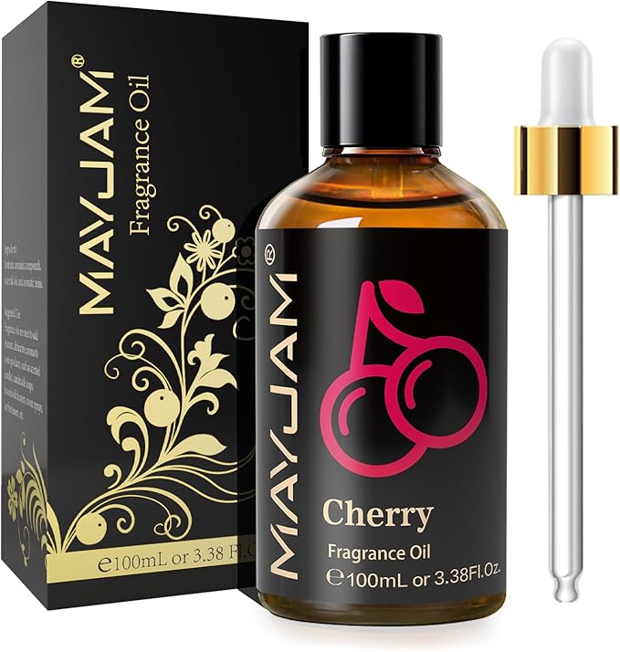 MAYJAM 100ML/3.38FL.OZ Cherry Fragrance Oils with Glass Dropper, Essential Oils for Diffusers for Home, Long Lasting Scented Oils for Diffusers Soap Candle Making - Bloomnest