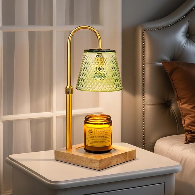 TantaScent Electric Candle Warmer Lamp in Vintage Birdcage Design with Timer – Scented Jar Candle Melter for Home Decor, Housewarming, Birthday, and Christmas (Includes 2 Bulbs) (Light Green) - Bloomnest