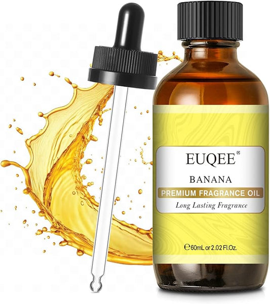 EUQEE 2.02 Fl oz Banana Fragrance Oil, Premium Fragrance Essential Oil with Glass Dropper for Diffuser, Soap Candle Making - 60ml - Bloomnest
