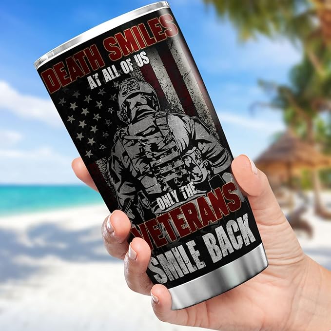 Veterans Day Gifts For Men Husband Stainless Steel Travel Cup With Lid 20oz Veteran Coffee Tumbler Inspiration Gifts Soldier Army Military Gift Ideas Cool Things For Veterans - Bloomnest