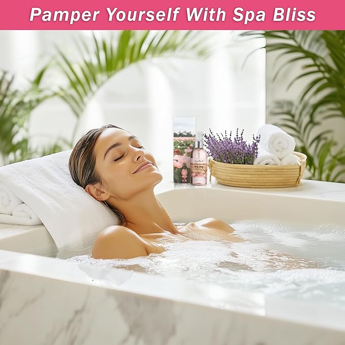 Bath Spa Gift Sets - Luxury Basket With Rose Oil & Peony - Spa Kit Includes Wash, Bubble Bath, Lotion, Bath Salts, Body Scrub, Body Spray, Shower Puff, Bathbombs, Soap and Towel - Bloomnest