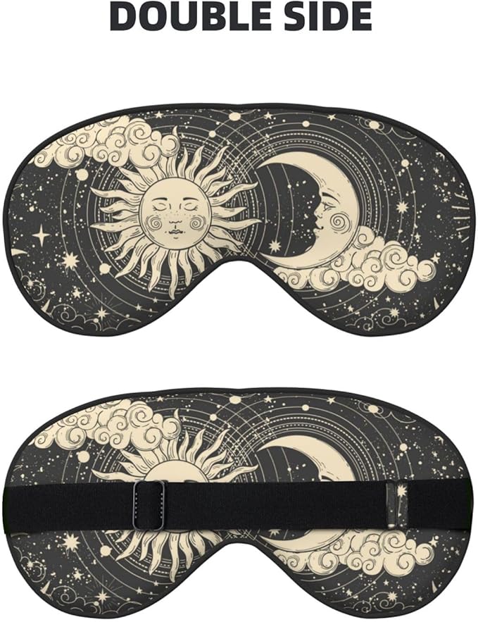 Sleep Eye Mask Mandala Vintage Boho Sun Moon Sleep Mask for Women Men Comfortable Eye Mask with Adjustable Strap Soft Eye Cover Blindfold for Travel Yoga Nap Shift Work - Bloomnest